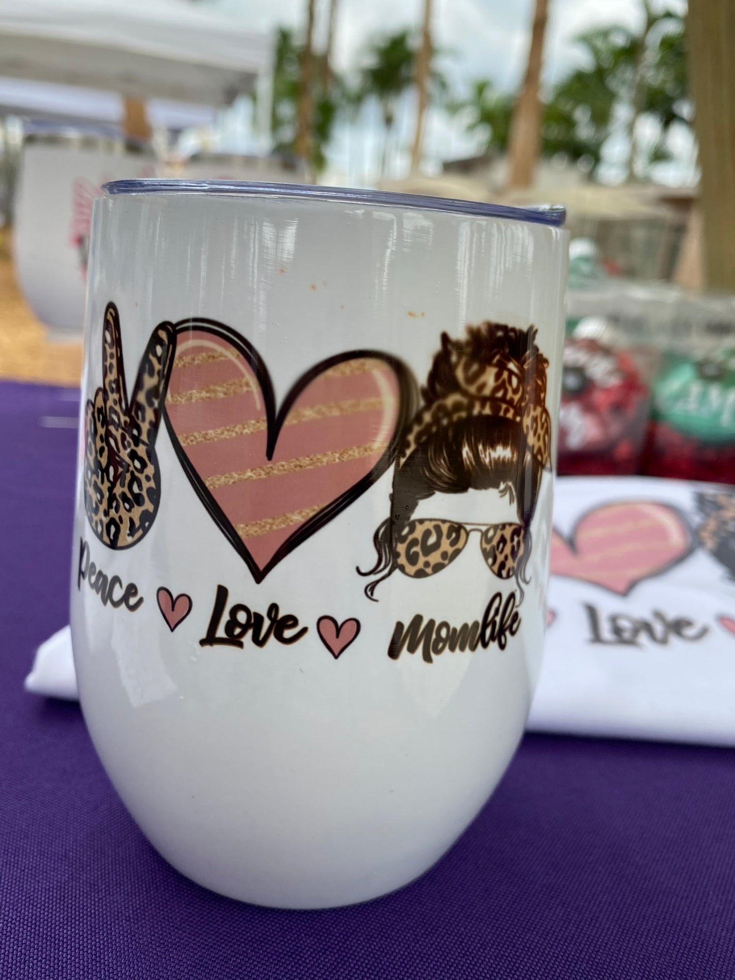 Peace, Love, Momlife Wine or Coffee Tumbler