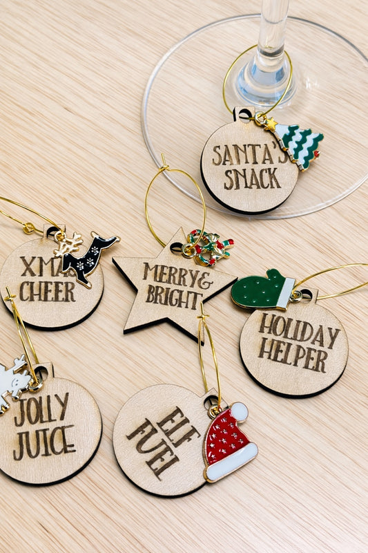 Christmas Wine Glass Charms | Set of 6