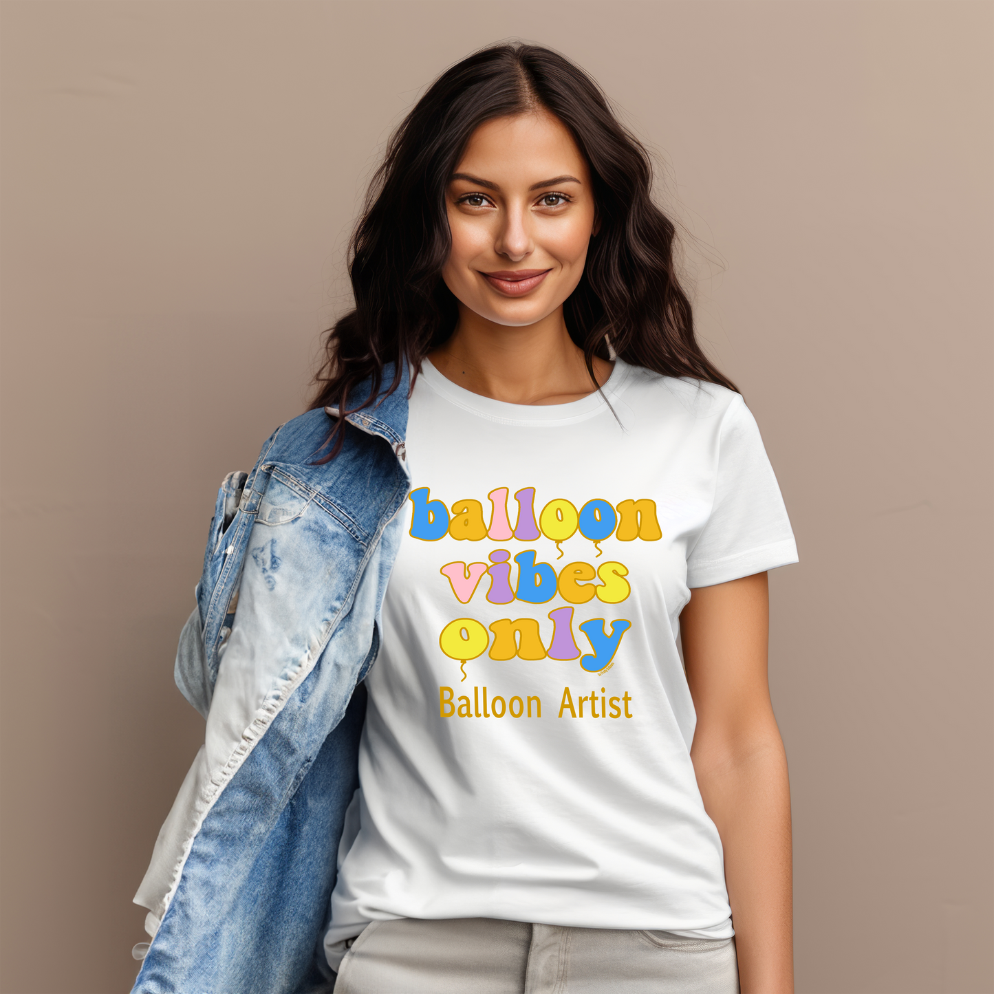 Balloon Vibes Only Colorful Letters Tee